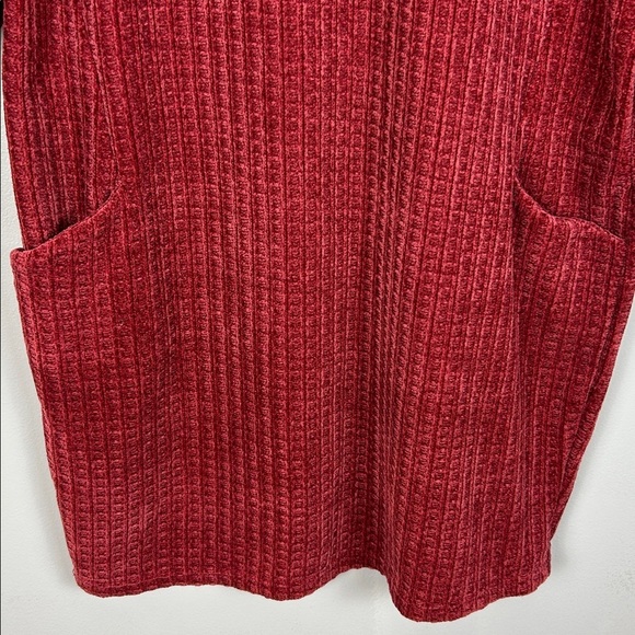 Papillon Academia Textured Knit 3/4 Sleeve Sweater Dress Medium Red Pockets - Picture 5 of 15